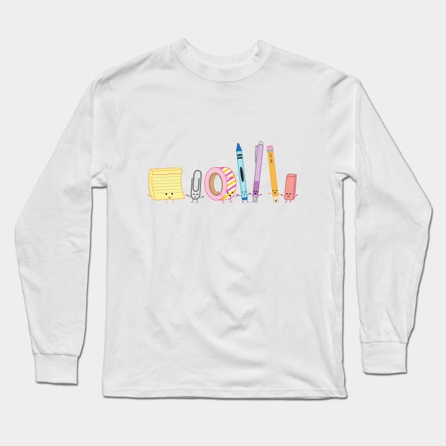 Stationery Party | by queenie's cards Long Sleeve T-Shirt by queenie's cards